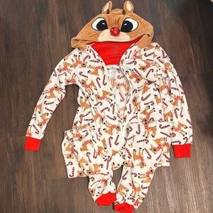 Rudolph Hooded Onesie Pajamas